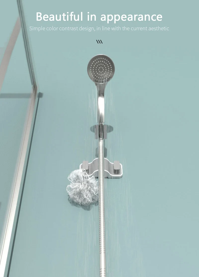 

Multifunctional Adjustable Shower Bracket Shower Clip Shower Head Holder Seamless Hook Free Punching Nozzle Frame Bathroom Bao