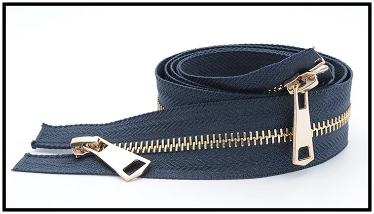 1 шт. Lightgold Open-end Металлические молнии 120 см 5# A Coudre двойные Ползунки молния для шитья пуховика пальто молнии аксессуары A3-11 - Цвет: dark bluegold