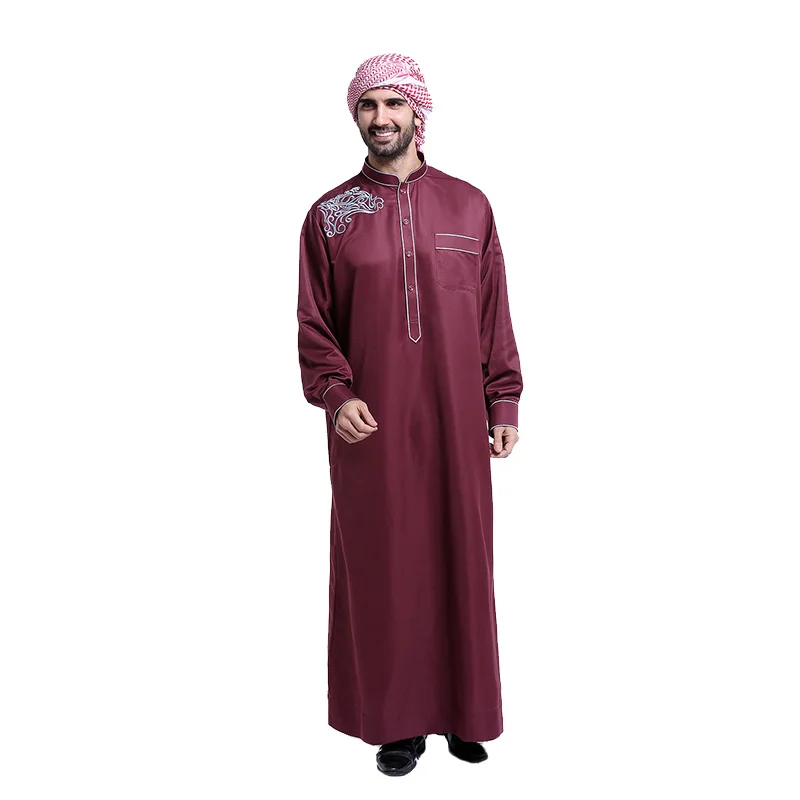Arab Muslim clothing for men thobe Arabic Islamic abayas dress Indian mens kaftan Robe Men XXL XXXL Plus size Clothes|Мусульманская
