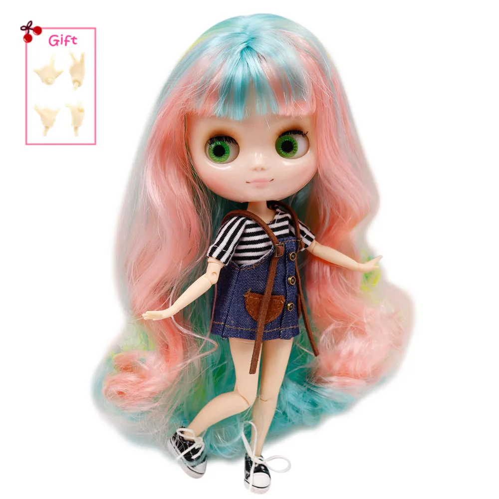 Ледяной DBS Срединная Blyth кукольные серии No.1010/4268/3208 цветные волосы с челкой 1/8 bjd