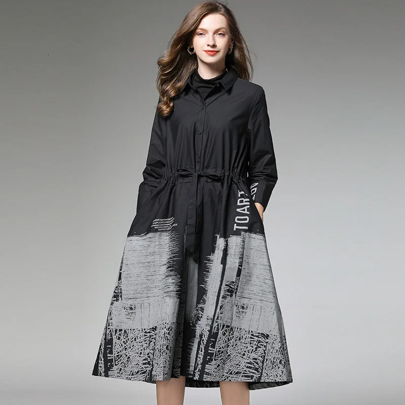 Женская куртка с отложным воротником [LANMREM] черная однотонная Свободная