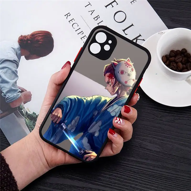 

Demon Slayer Kimetsu Yaiba anime sexy Phone Cases Transparent Matte for iPhone 7 8 11 12 s mini pro X XS XR MAX Plus cover funda
