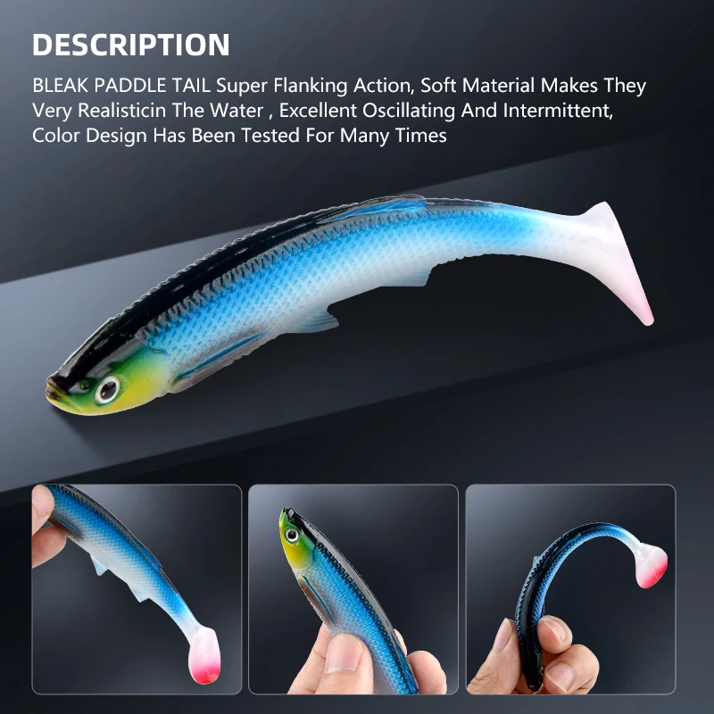 MEREDITH 4 73 &quotBleak Paddle Tail 14 5 г шт 120 мм мягкие приманки для рыбалки 3D Eyes T искусственные