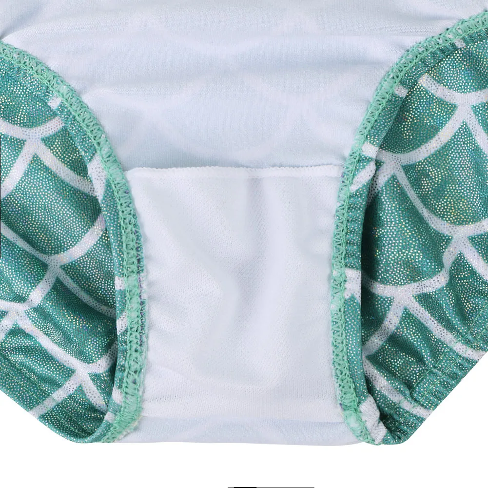BAOHULU New 3-12 Years Girl Sleeveless Gymnastics Leotard Light Blue Fancy Sequin Ballet Leotard for Kids Ballet Dance Girl