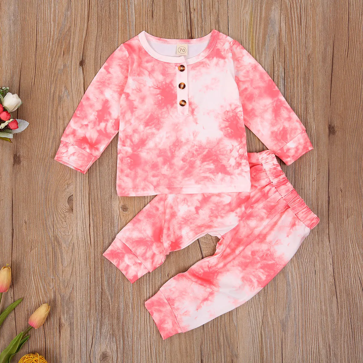 

Autumn Clothes Baby Girls Boy Tie Dye Clothing Sets Pullover Long Sleeve T-Shirts Tops+Pants Baby Homewear Outfits for 0-18M