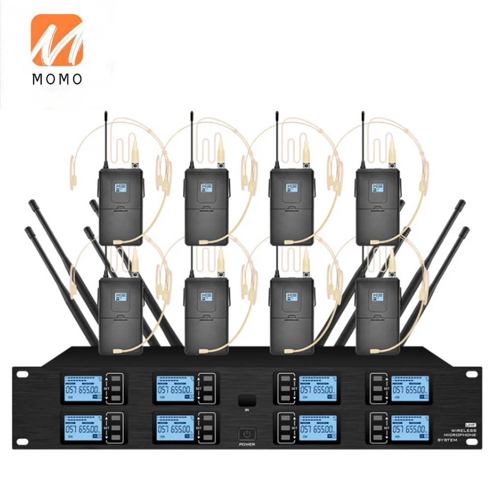 구매 전문 UHF 무선 마이크 8 채널 핸드 헬드 마이크 Lavalier 마이크 무대 공연 회의 마이크