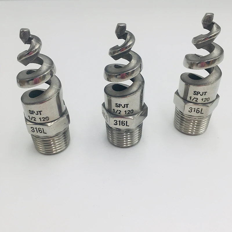 値段 60 度/90 度/150 Dgree/170 度カスタマイズ 316L ステンレス鋼スパイラルジェットノズル工業用スプレーダスト削除ノズル、