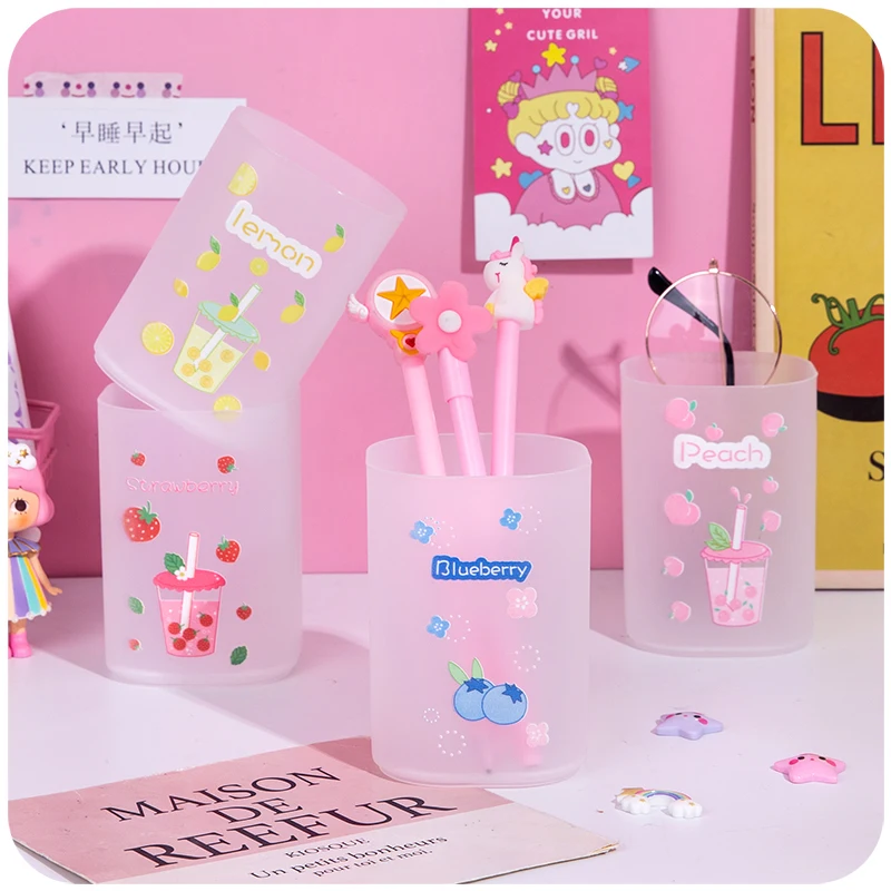 1 шт. креативный Прозрачный матовый держатель для ручек милая коробка хранения