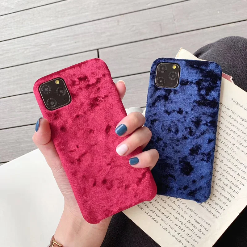 Ретро мягкий бархатный чехол для телефона для iPhone 11 Pro Xs Max Xr X роскошный теплый плюшевый чехол для iPhone 6 6s 7 8 Plus