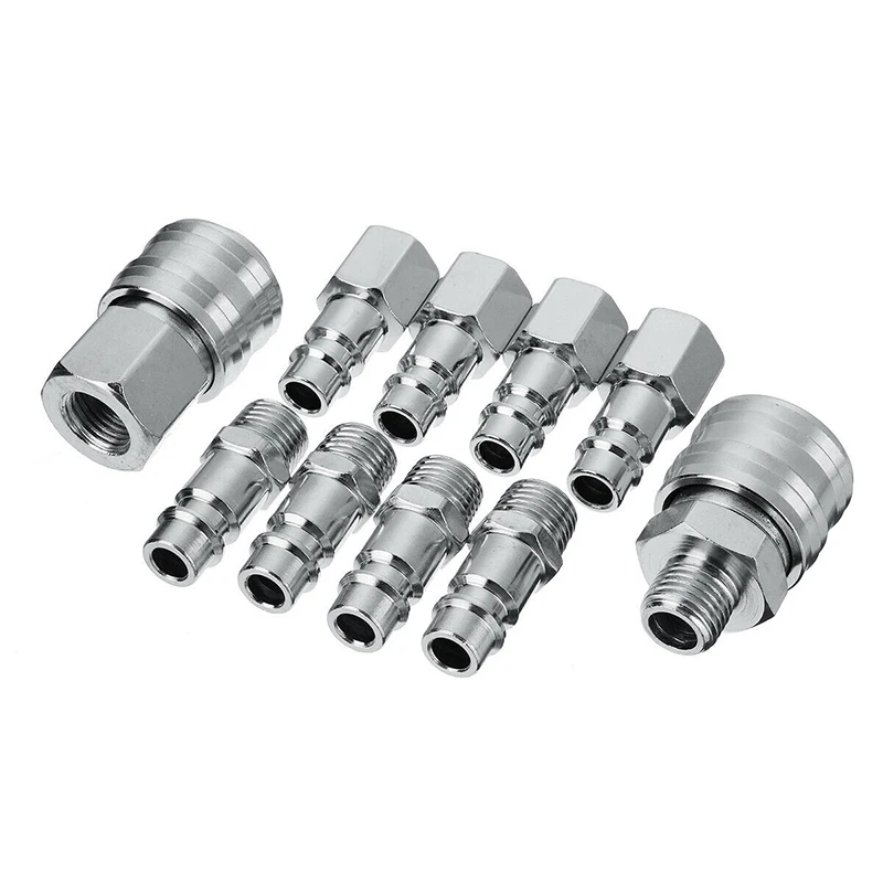 

High Quality 10PCS Euro Compressor Air Line Coupler Connector Fitting 1/4 BSP Connect Release