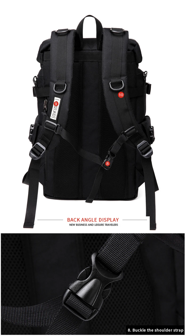Mochila модный рюкзак для мужчин Путешествия черные Наплечные сумки ozuko сумка для ноутбука мужские рюкзаки большой школьный рюкзак