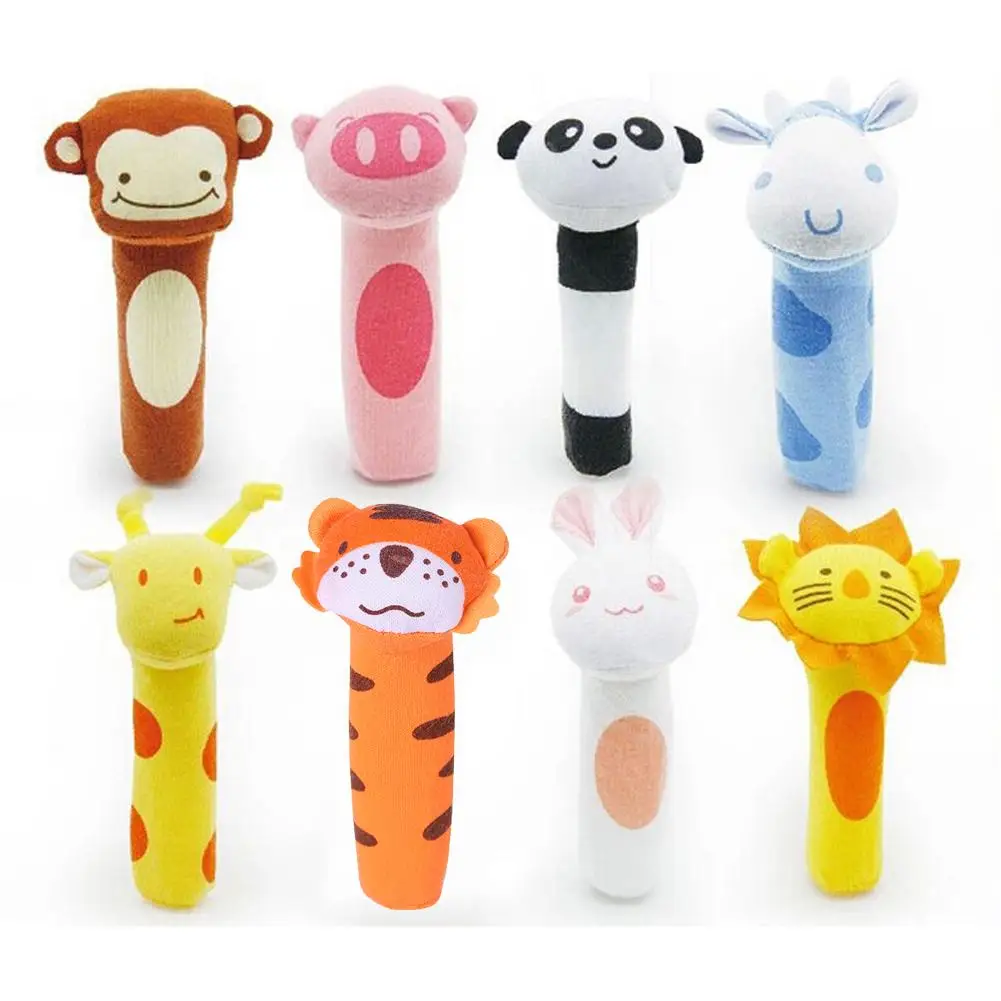 

New Developmental Animal Soft Stuffed Infant Baby Plush Toys Rattles Kids
