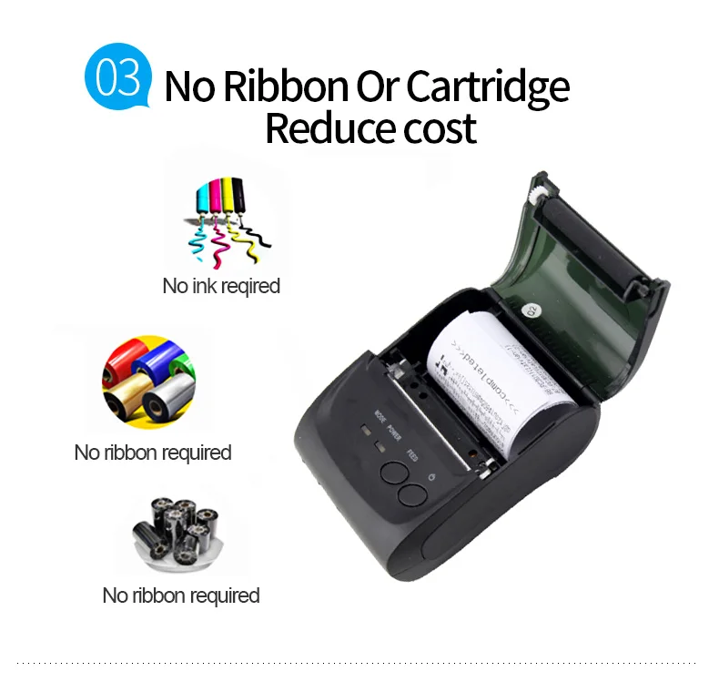 Portable Mini Bluetooth Printer Thermal Receipt Printer Pocket Ticket Machine For Mobile Phone Android iOS PC 58mm