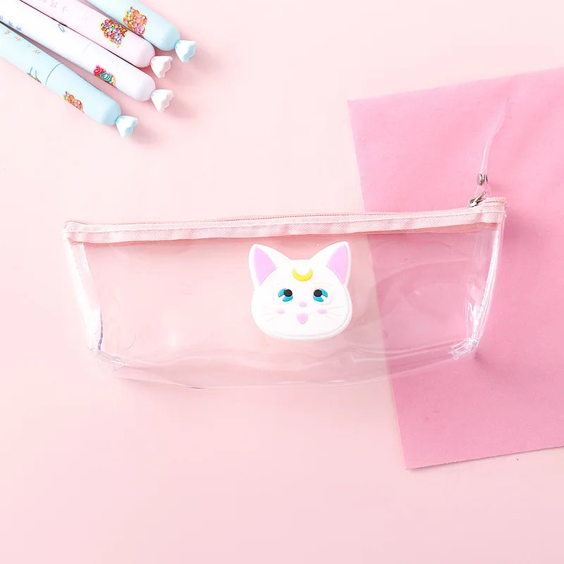 Cardcaptor Sakura Sailor Moon Luna Cat Косплей ПВХ Ручка Карандаш Чехол канцелярская сумка