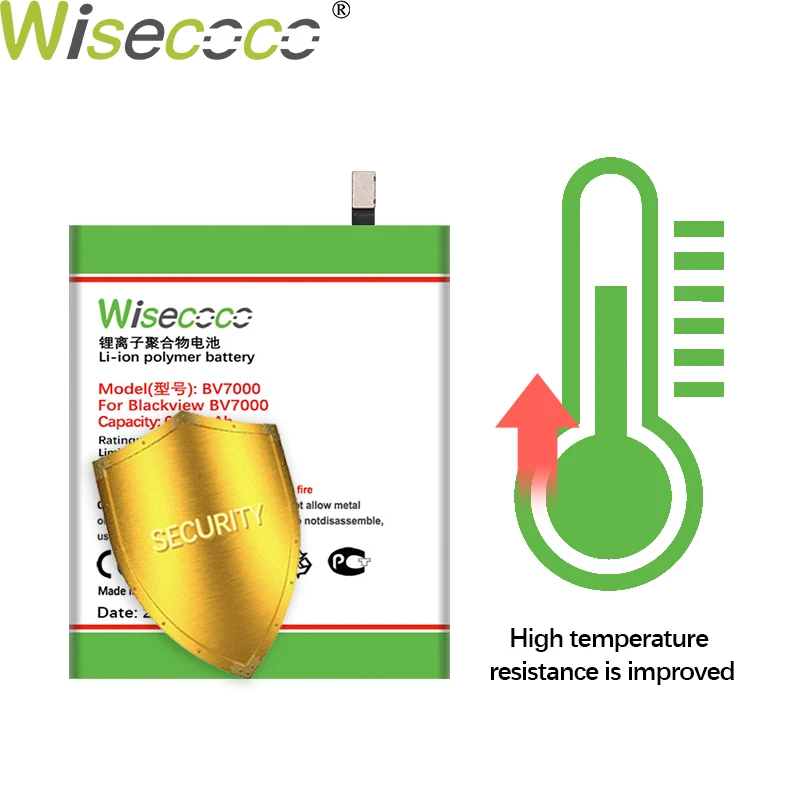Wisecoco BV7000 6000 мАч Новая Мощная батарея для Blackview BV7000 BV 7000 Pro V575868P Замена аккумулятора телефона+ номер отслеживания