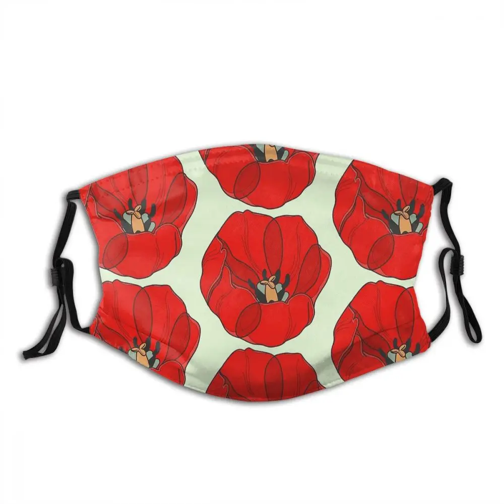 

Тюльпан весенний, с принтом в виде цветов и природы моющиеся для губ маска для лица с фильтры с защитой от ветра защита от пыли ушной Защитна...