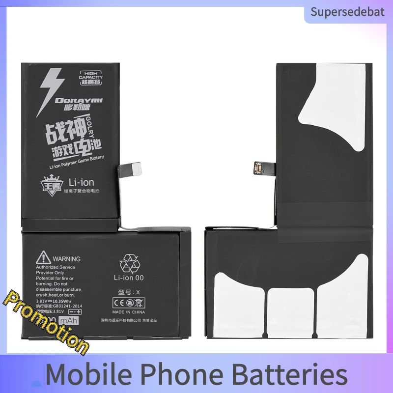 

Battery Replacement Batterie for iphone X Batteria High Capacity 2900mAh 0 Cycle Phone Battery for iphone X Bateria for Apple X