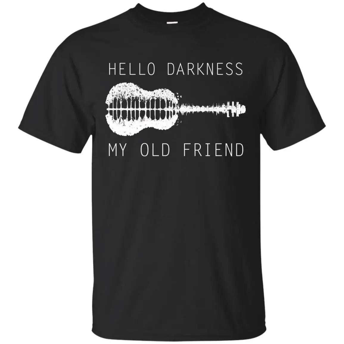 Черная футболка-Hello Darkness My Old Friend Guitar Lake Shadow футболки для мужчин хип-хоп Мужская