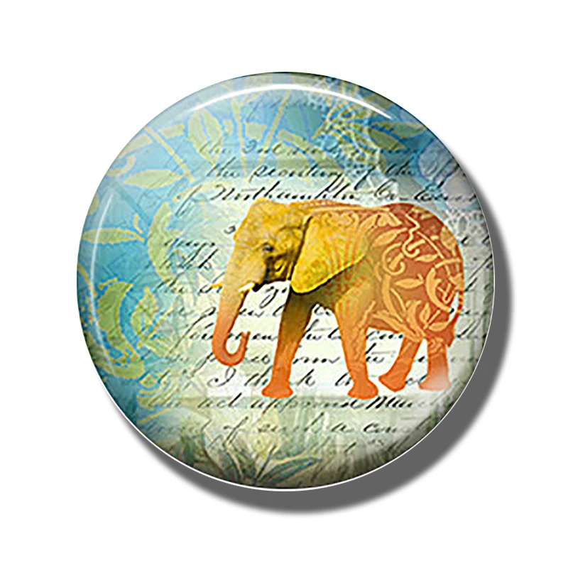 PACK OF 1 Петух Сова овца слон Павлин лошадь магниты на холодильник для детей 30 мм стеклянные круглые магнитные наклейки Животные декоративный холодильник - Цвет: PACK OF 1