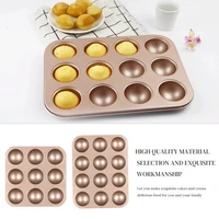 non stick cake mold carbon steel round half ball mould baking tray for chocolate desserts ice cream 12 cavity