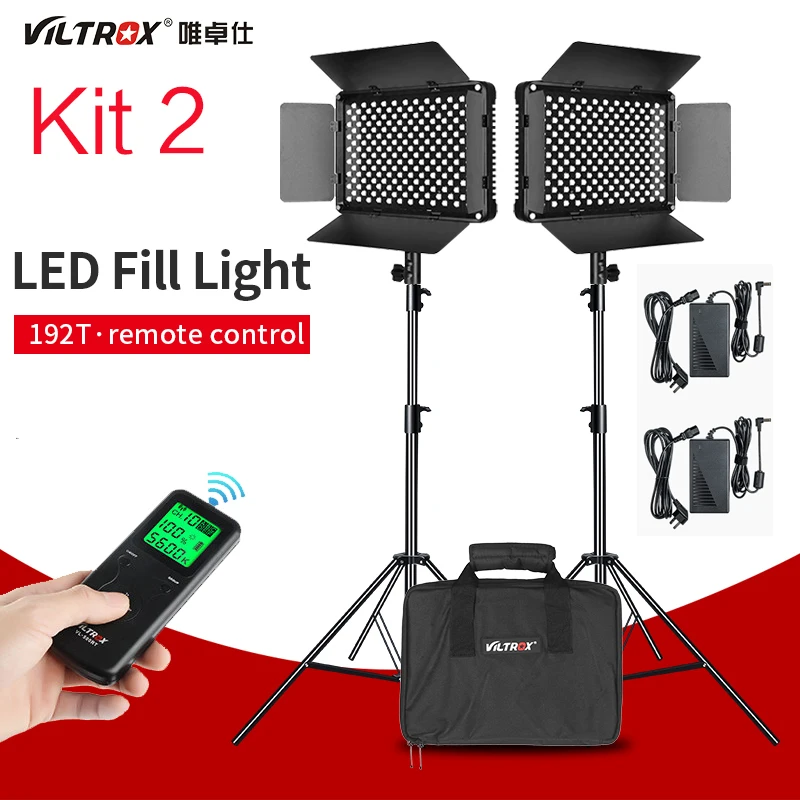 Black VILROX VL-S192T светодиодный видеосъемка двухцветная затемняемая Беспроводная пульт дистанционного освещения+ 1,8 м осветительная подставка для студийной съемки - Color: Black