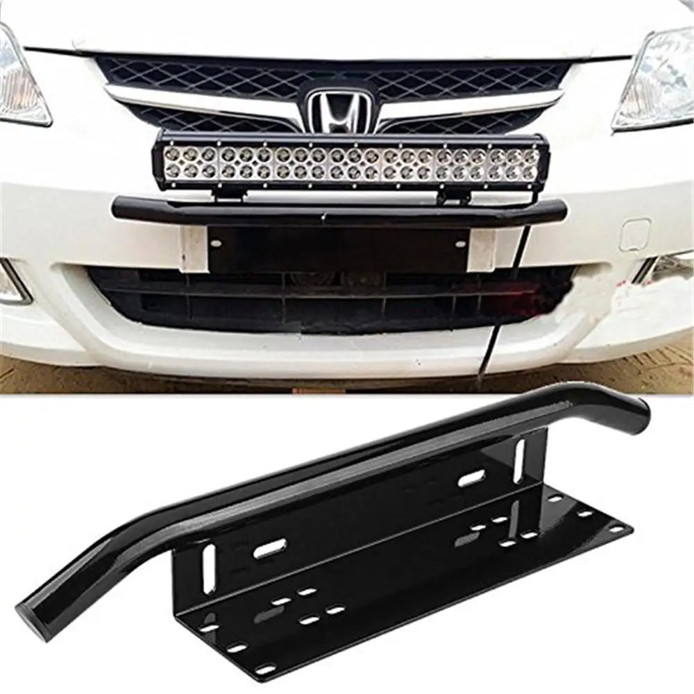 

23inch Universal Bull Bar Front Bumper License Plate Log Light Mount Bracket SUV Lamp Holder Off Road LED Light Bar Aluminum