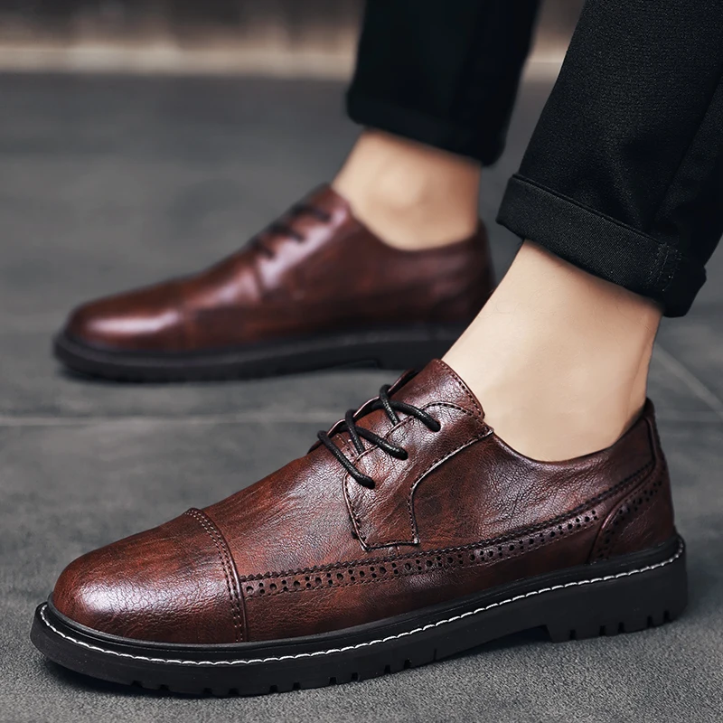 Кроссовки мужские из натуральной кожи повседневная обувь лоферы трендовые