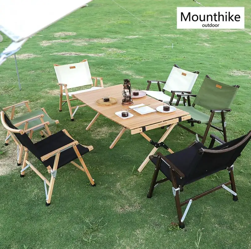 구매 휴대용 나무 캠핑 접이식 의자 스토리지 가방 야외 피크닉 바베큐 의자 낚시, 정원 달 의자