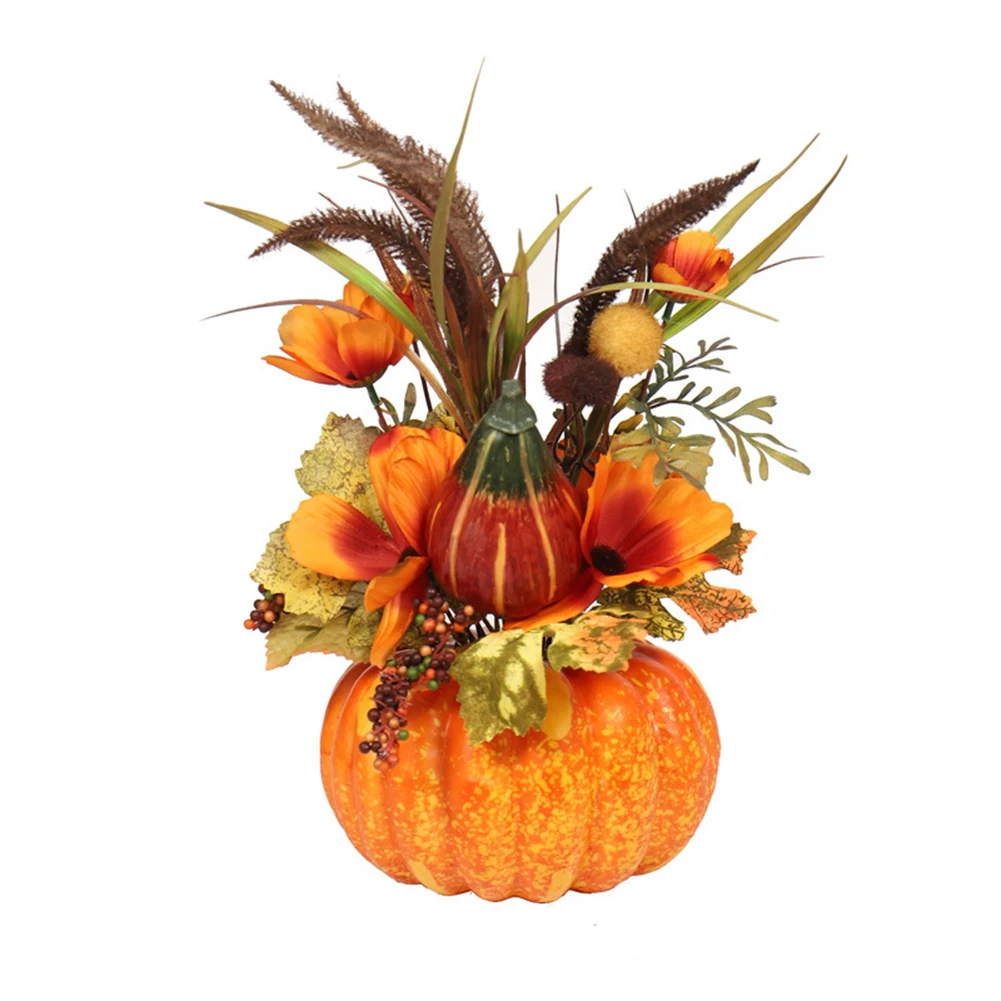 Artificial Pumpkins Maple Leaf Dried Flowers Pomegranate Table House Thanksgiving Halloween Autumn Fall Harvest Decoration | Дом и сад