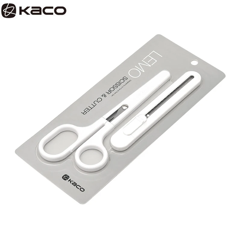 Original Kaco LEMO Scissors with Utility Knife Office Stationery Knife Flexible Rust Prevention Shears paper cutting scissors