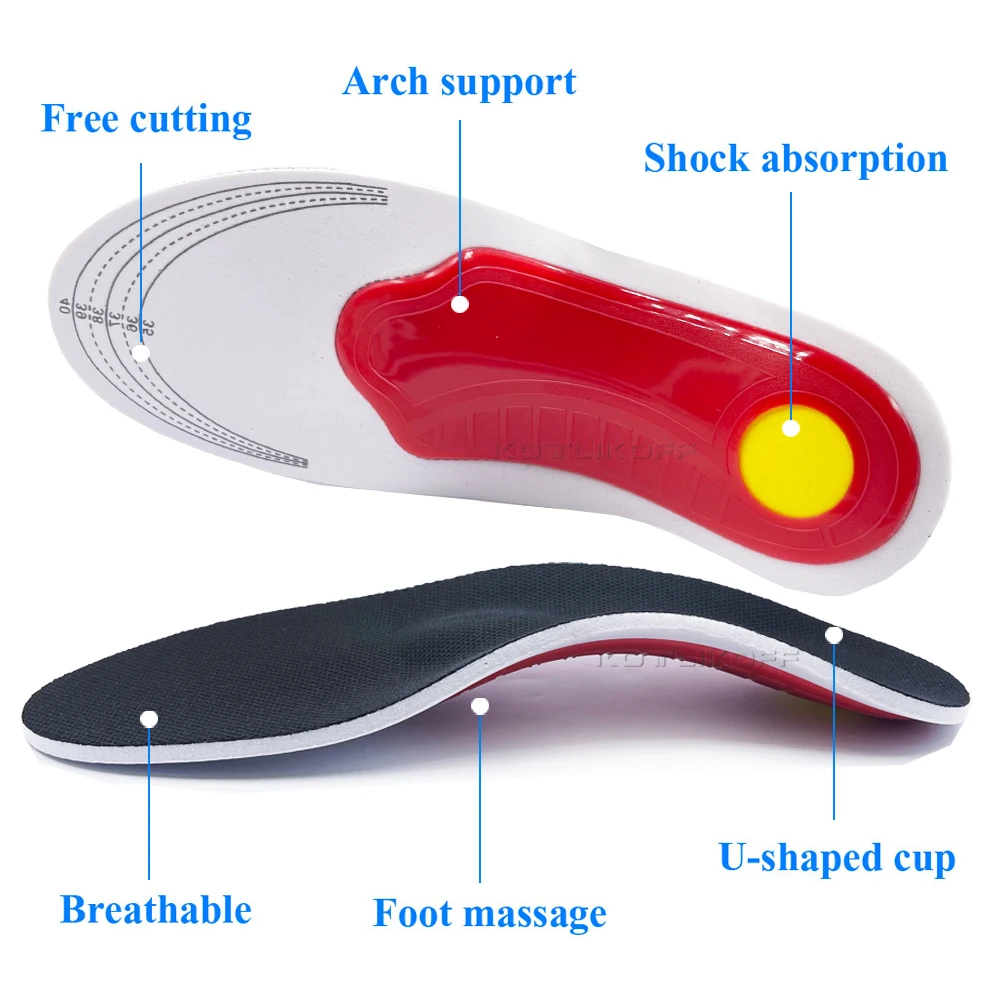Orthotic Insoles High Arch Support Gel Pad Flat Feet Orthopedic Foot Pain Relief 3D Arch Support Insert Health Care Insoles