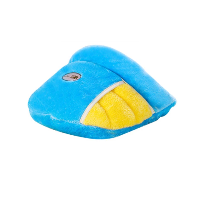 Thick Puppy House Pet Cat Dog Soft Warm Nest Winter Kennel Bed Multi-function Cat Cave Sleeping Bag Mat Pad Tent Pet Cozy Bed 45 - Цвет: Синий