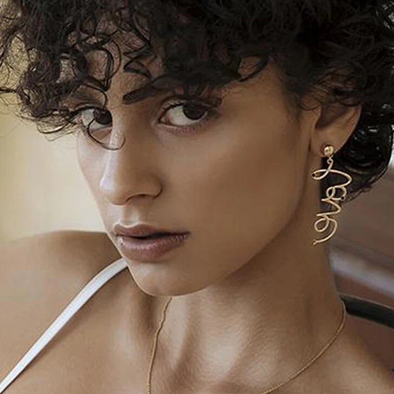 Большие висячие серьги с полыми сердечками новый дизайн для счастливых девушек