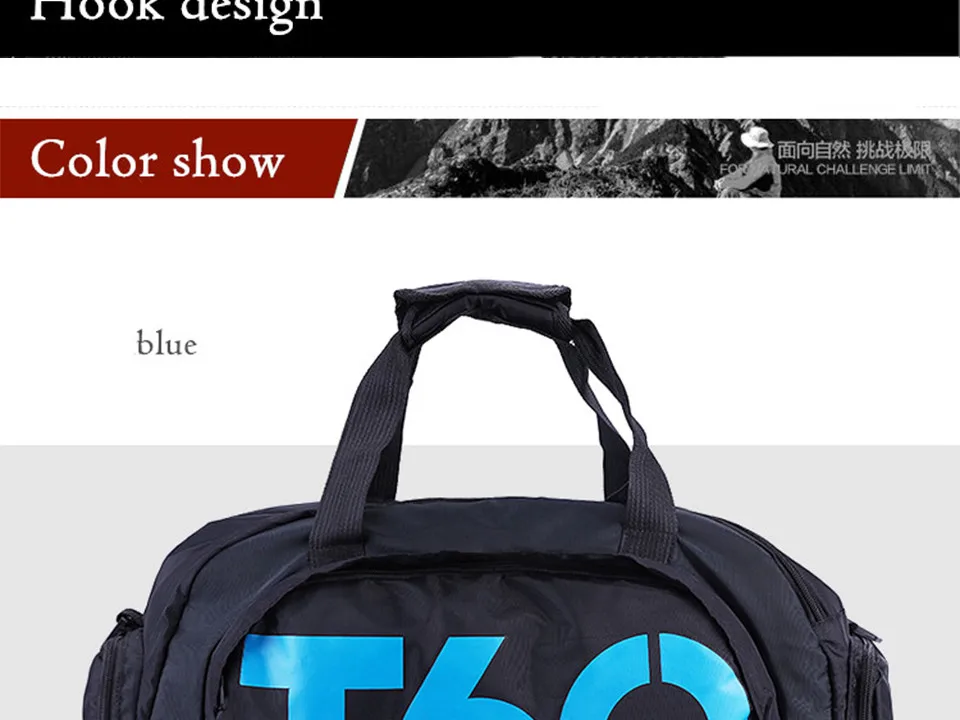 Men Sport Gym Bag Women Fitness Waterproof Outdoor Separate Space For Shoes Travel Handbag Backpack