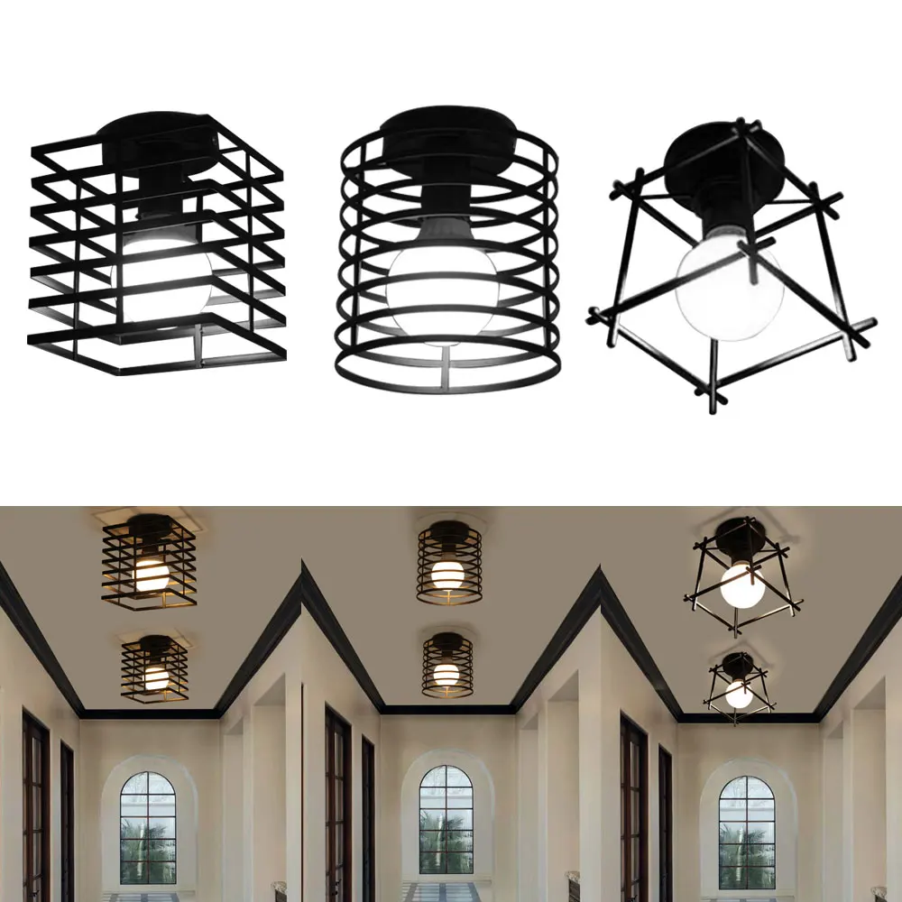 Modern Iron Ceiling Lights lamp shade E27 Scandinavian Chandelier Bedroom Dinning home decor Parlor Hanging lignts Retro | Лампы и
