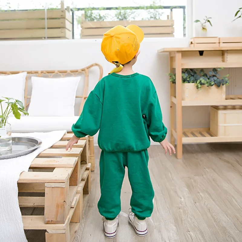 Спортивный костюм для мальчиков и девочек повседневный свитшот брюки пуловер с