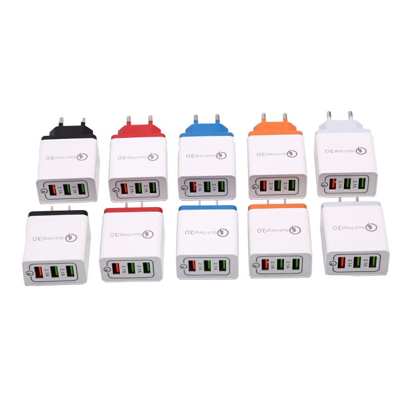 3 порта быстрое зарядное устройство QC 0 USB телефон зарядник Быстрая зарядка ЕС