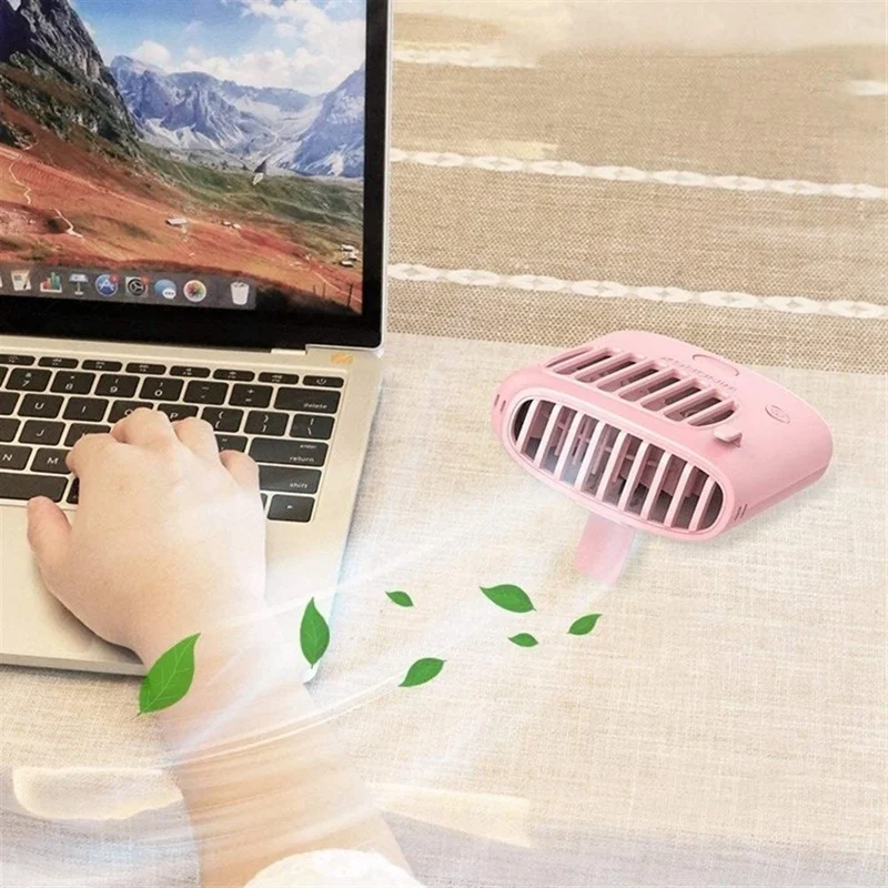 

Portable Mini Usb Hanging Neck Fan Wearable Cooling Waist Fan With UV