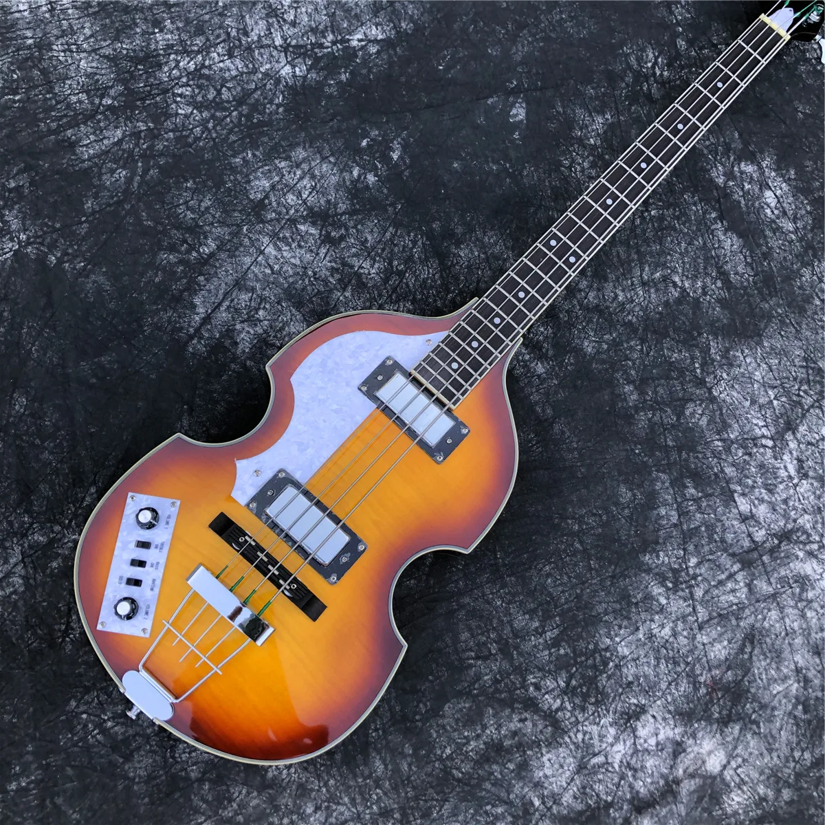 Hofner Sunburst Flame Maple 4 Струны электрический бас левшей полый корпус винтажная скрипка