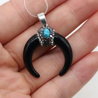 fine natural beef bone pendants moon shape necklace pendant making for diy women jewelry necklace earrings reiki healing gift