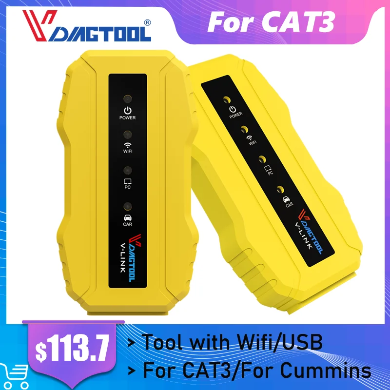 Диагностические инструменты OBD2 для CAT3/Cummins Inline 6 V7.6 с Wi-Fi/USB сканер тяжелых