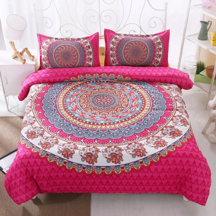 

Bohemain Duvet Cover Set Luxury Microfiber Comforter Cover Home Decor Maladan Florals Bedding Set with 2 Pillow Case