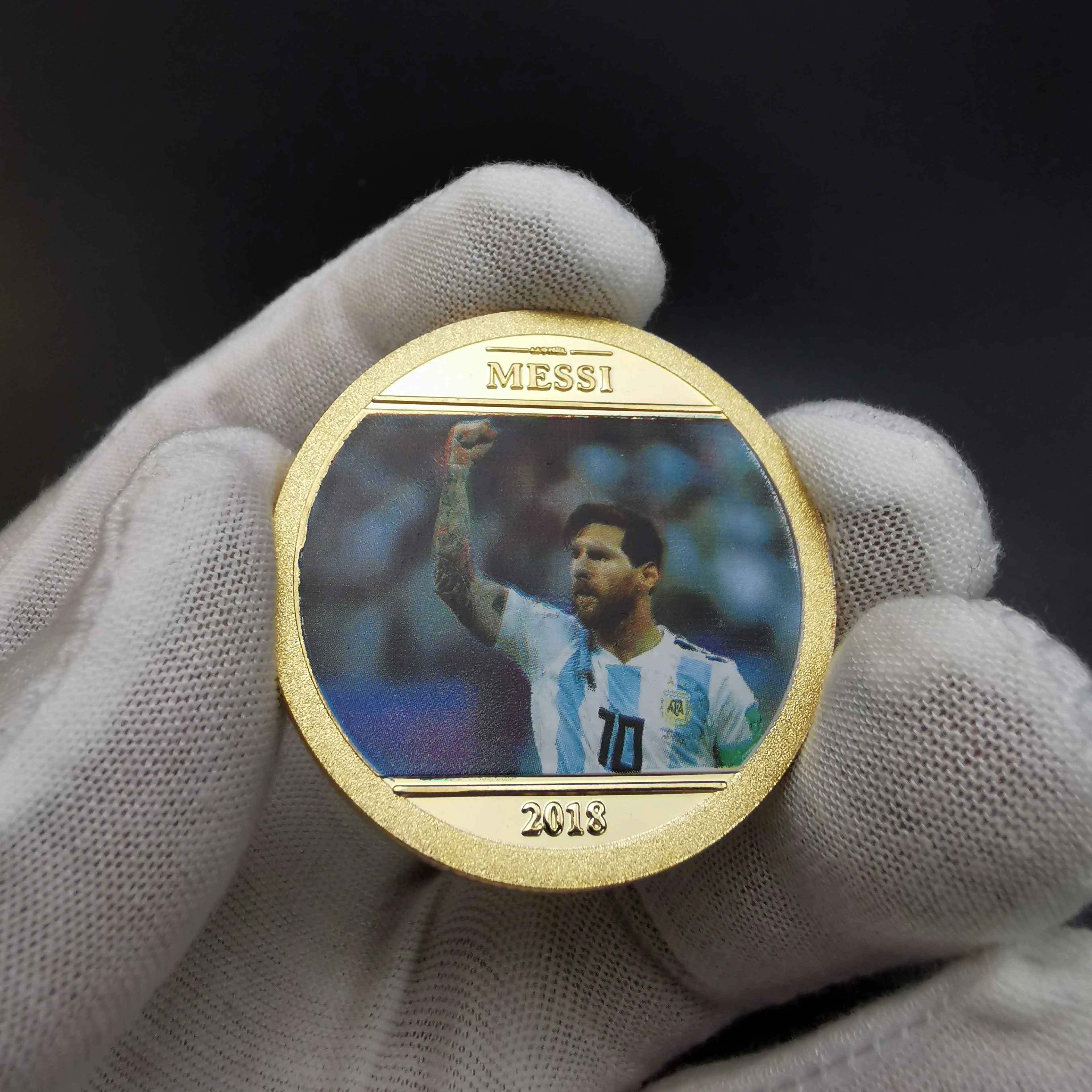 Футбольный игрок Месси спортивная футбольная звезда золотая монета 40 мм значок