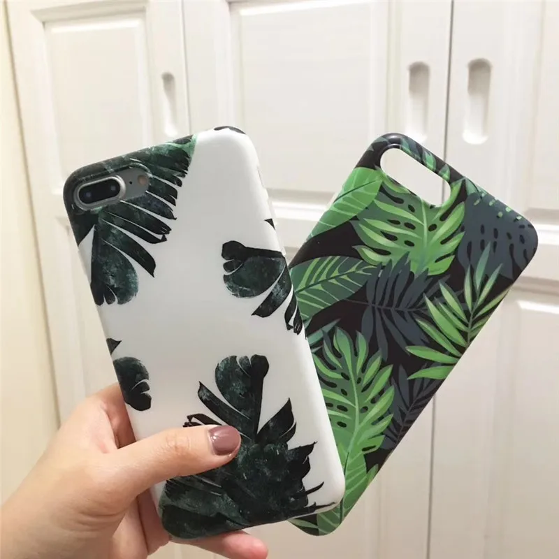 Ретро чехлы для телефонов iPhone 6 6s Plus 7 8 мягкая задняя крышка X банановый лист