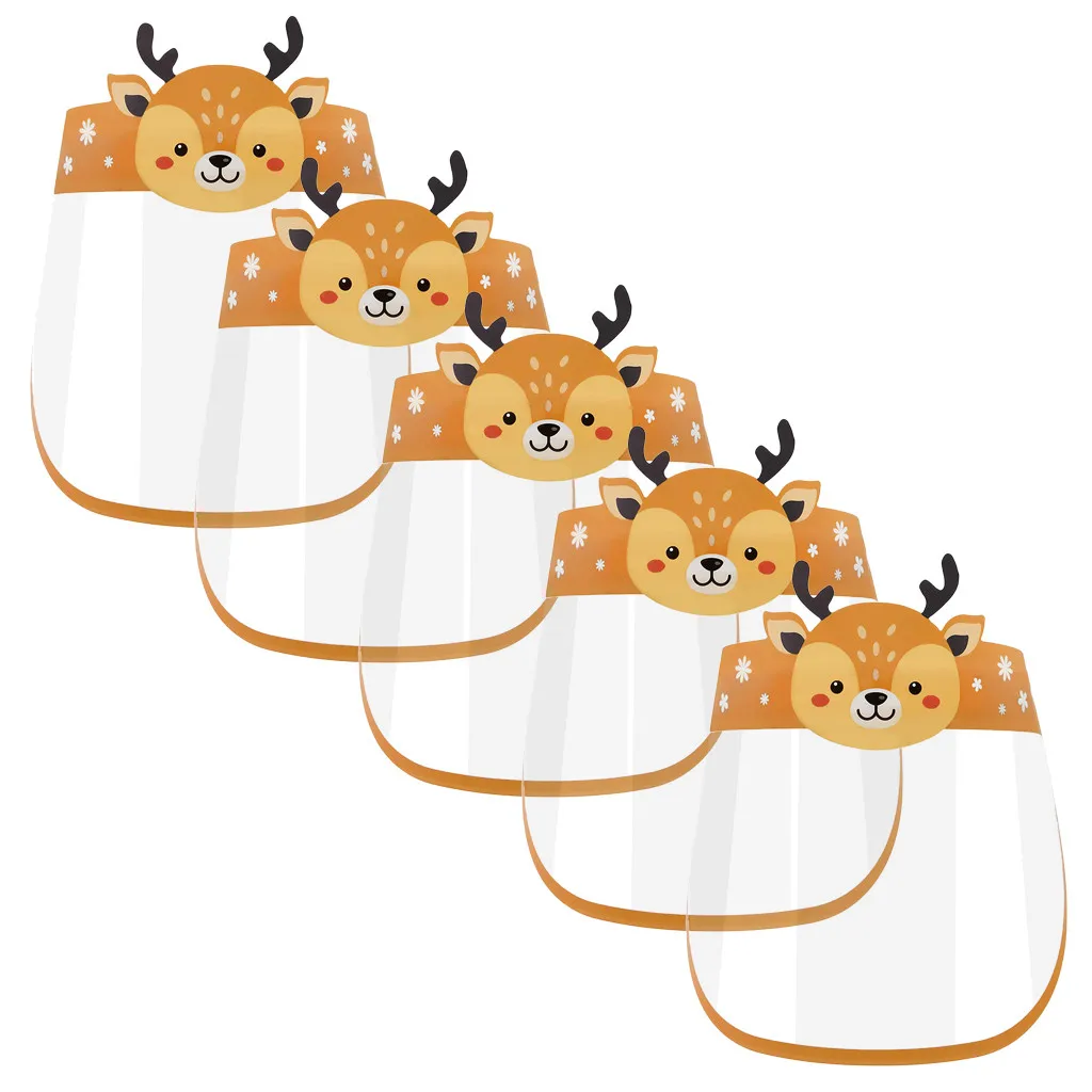 

5PCS Outdoor Children Kids Boy Girl Cartoon Face Shields Cover Mask with BandMascarillas Face Shield Masque Facial Mask