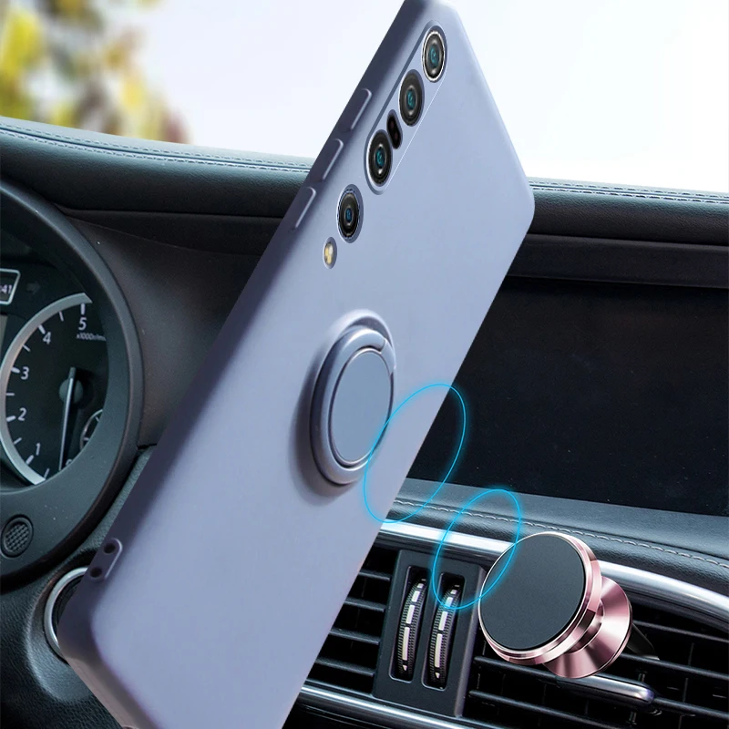 

For Huawei Nova 8 7 6 SE 5i 5G Original Liquid SIlicon Ring Holder Case For Huawei Honor 20 30 V30 Pro X10 Soft Strap Cover Capa