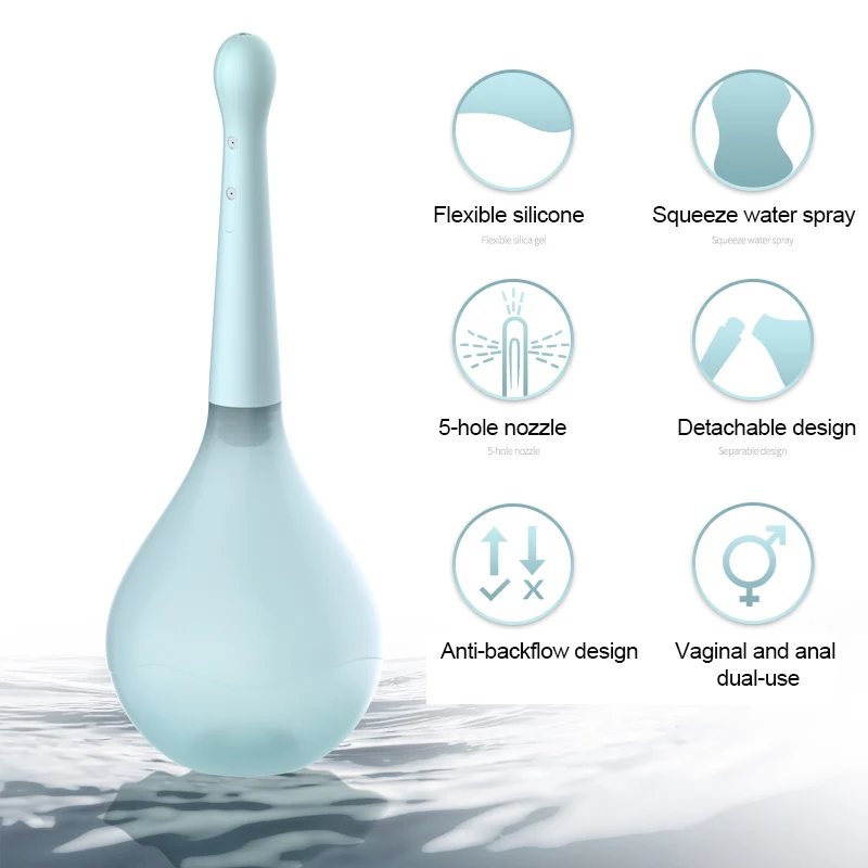Новый 150 мл клизма Ректальный душ система очистки Мягкий силикон 5 Отверстие