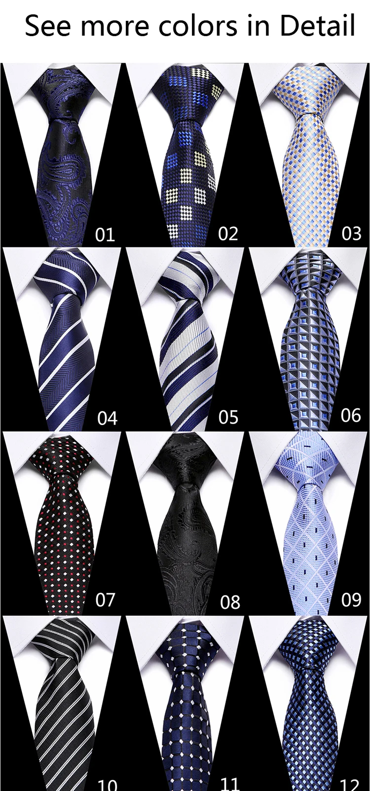 

Nice Handmade Vangise Brand High Grade Mix Colors Wholesale Classic 7.5 cm Silk Tie White Men New Year's Day Fit Wedding