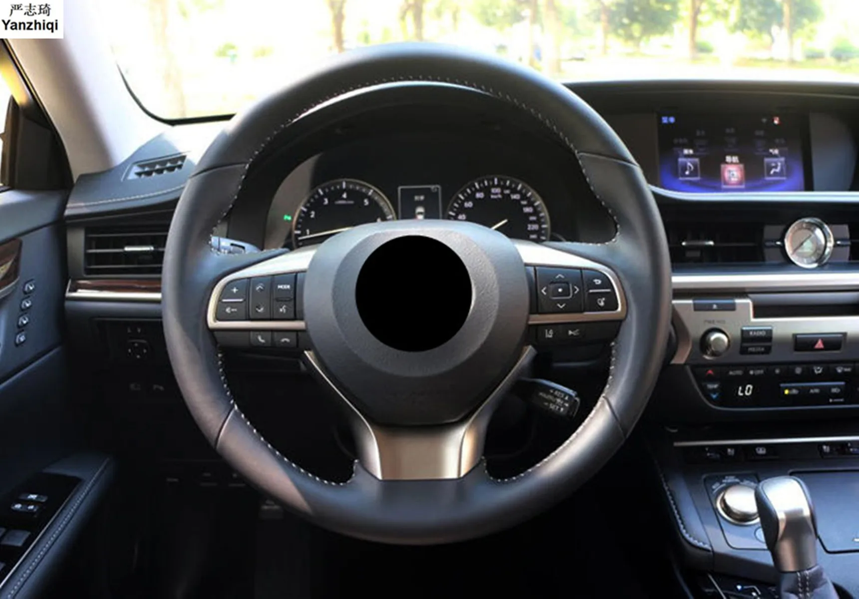 Бесплатная доставка 1 шт. сшитый из натуральной кожи чехол рулевого колеса