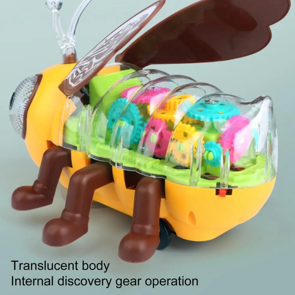 

Electric Toy Smooth Edges Adorable Cognitive Education LED Music Cute Animal Bee Toy Crawling Toy for Preschool Learning